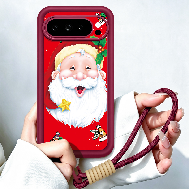 Google Pixel 9 Pro - Cartoon Santa Pattern Phone Case For