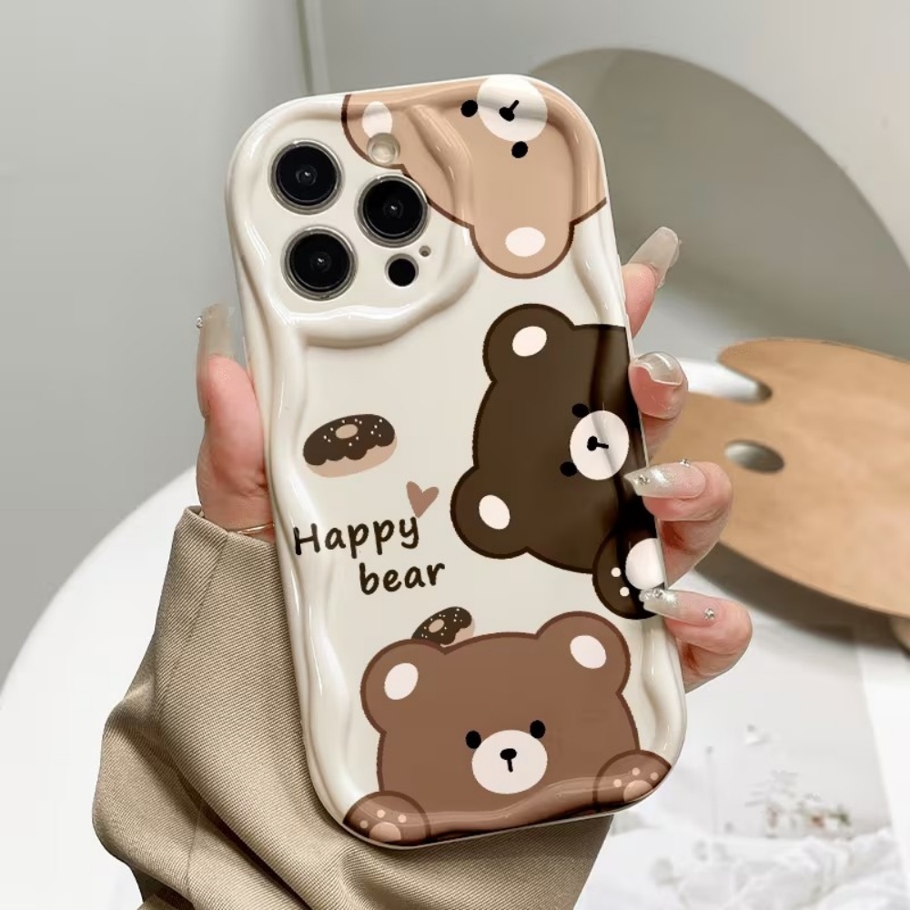 Apple Iphone 15 - Cute Bear Cool Tiger Pattern Phone