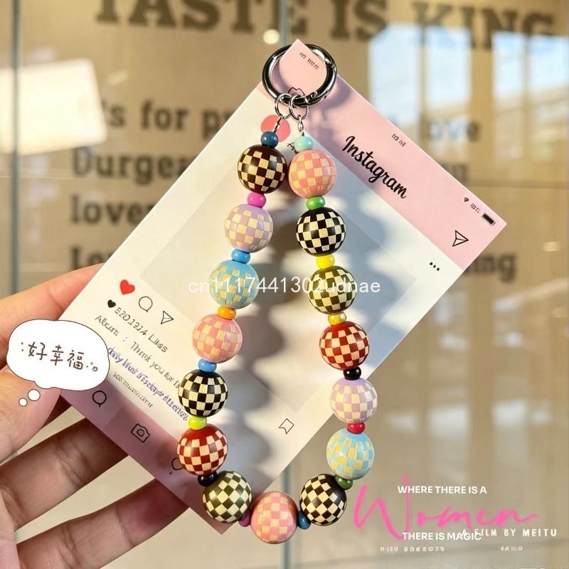 Original Wooden Plaid Beaded P - Phone Accessories Charms 评论和价格