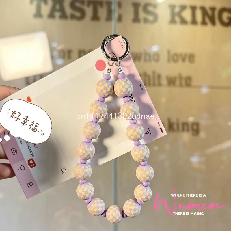 Original Wooden Plaid Beaded P - Phone Accessories Charms 评论和价格
